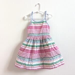 Polo Ralph Lauren Sundress Girls Sz 4T Pink Blue Stripe Girly
